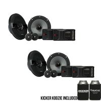 Kicker KSS6504 KSS650 6.5" Component System with 1" tweeters 4-Ohm Bundle