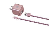 LAX 2.4A Wall Charger with 6ft MFI Certified Lightning Cable Compatible with iPhone X/8/8Plus/ 7/7Plus/IPad Pro (Rose Gold)