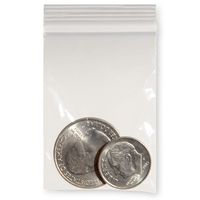 Universal Packaging 1.5 x 2 Inch Zip Top Resealable Clear Poly Plastic Storage Bags, 2.0 Mil, Reclosable, Ziplock, Zipper Lock Seal Travel Baggies (100 Bags)