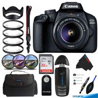 Canon EOS 4000D / Rebel T100 18.0 MP SLR - Pixi Advanced Bundle