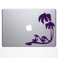 The Decal Guru Beach Wave Decal Vinyl Sticker, 11" MacBook Air, Lavender (1449-MAC-11A-LAV)
