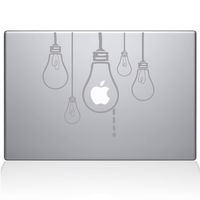 The Decal Guru Idea Light Bulbs MacBook Decal Vinyl Sticker - 15" MacBook Pro (2016 & Newer) - Silver (0190-MAC-15X-S)