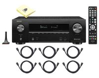 Denon AVR-X1600H 7.2CH 80W 4K Ultra HD AV Receiver with 3D Audio | Alexa Voice Control | HEOS | Smart TV connectivity | Google Assistant | Dolby Atmos | DTS:X | DTS Virtual:X Bundle with 6 HDMI Cables