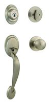 Kwikset Dakota Single Cylinder Handleset with Polo Knob featuring SmartKey in Satin Nickel - 96870-090