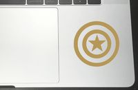 Captain America Shield Vinyl Sticker Decals for Car Bumper Window MacBook pro Laptop iPad iPhone (4", Gold)
