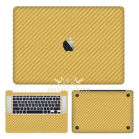 SopiGuard Gold Carbon Fiber Precision Edge-to-Edge Coverage Vinyl Sticker Skin for Apple MacBook Pro 15 Retina (A1398)