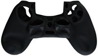 Assecure Pro black soft silicone skin grip protective cover for Sony PS4 controller rubber bumper case with ribbed handle grip [Playstation 4]