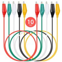 KAIWEETS Electrical Alligator Clips Test Leads Sets Soldered and Stamping Jumper Wires for Circuit Connection/Experiment, 21 inches 5 Colors (10 PCS)