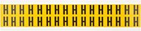Brady 1520-H,  15 Series Number & Letter Card, 3/4" Height x 9/16" Width, Black on Yellow, Legend "H"  (32 per Card)