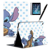 iPad Mini 5 Case Cartoon Lilo & Stitch Cartoon Protection Lightweight PU Leather Smart Auto Sleep/Wake Cover for iPad Mini 5 A2133、A2124、A2126、A2125#A