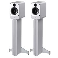 Q Acoustics Concept 20 Bookshelf Speaker Pair with Stands (White)