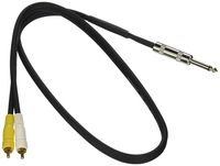 Mr. Dj CDQR3 Dual 1/4" Mono to Dual RCA Male Speaker Cable (3 feet)