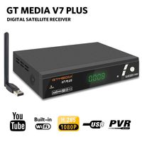 GTMEDIA V7 Plus DVB-S2/T2 FTA Satellite TV Receiver Digital Sat Decoder 1080P Full HD with USB WiFi Antenna H.265 AVS+ Support YouTube, PVR Ready, Cccam, Newcam, Powervu, DRE & Biss Key by Aoxun