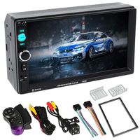 Double Din Car Stereo7 inch Double Din Touchscreen Bluetooth Speaker Car RadioAudio Video Player MP5 MP3 Player,Supports Bluetooth/FM/Rear Camera/USB/TF with Remote Control(Black)