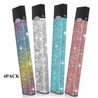 4Pack Skin | Sticker | Wrap | Decal | Case | Cover for JUUL, Rose Red Silver Glitter Blue & Colorful Glitter, Shock-proof Scratch-proof Sleeve Shield Cap (No Device Included, No Charge Cover)