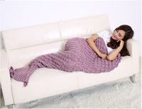 Nicebee Super Soft Hand Crocheted Realistic Marine Mermaid Tail Sofa Blanket Teen Adult Size Premium Handmade 19590 cm Light Pink