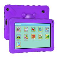 XGODY 9 Inch Kids Tablets Android Tablet Quad Core 1GB RAM 16GB ROM with WiFi IPS HD Display Dual Camera Shockproof Silicon Case for Kids（Purple）