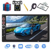 Double Din Car Stereo-7 inch Touch Screen,Compatible with BT TF USB MP5/4/3 Player FM Car Radio,Support Backup Rear View Camera, Mirror Link,Caller ID, Upgrade The Latest Version