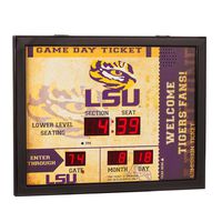Team Sports America NCAA Bluetooth Scoreboard Wall Clock, LSU Tigers