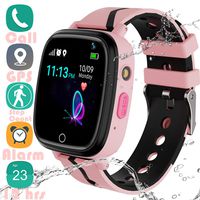 Kids Smart Watch GPS Tracker - 2019 Waterproof Children Smart Watches with 1.4" Touch Screen 12 hrs SOS Phone Call Talkie Walkie Pedometer Fitness Sports Band for Boys Girls Age 4-12 (02 Pink)