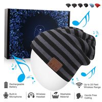 Bluetooth Beanie Hat, Winter Music Cap with HD Stereo Headset Wireless Headphones, Bluetooth Cable Knit Beanie for Sports, Built-in Mic Washable