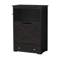 zoovilla Windsor Pet Feeders with storage - dog bowl stand, pet feeder station, Black