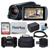 Canon VIXIA HF R800 Camcorder (Black) + 32GB Memory Card + Medium Digital Camera/Video Case + Extra Battery BP-727 + USB Card Reader + Vivitar Card Hard Case + Cleaning Kit - Value Accessory Bundle