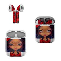Skin Decals for Apple AirPods - Red Hibiscus Fairy - Sticker Wrap Fits 1st and 2nd Generation