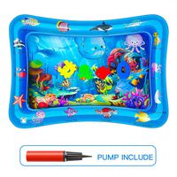 POWOBEST Tummy Time Mat Water Playmat, Sensory Developmental Toys for Babies, Inflatable Baby Infant Floor Play Mat, Baby Gifts, Air Pump Included, BPA Free, CPSC Certified, 3 Months and Up