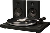 Crosley T150 Modern 2-Speed Bluetooth Turntable System with Variable Weighted Tone Arm and Stereo Speakers, Black