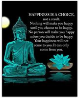 Buddha Art Print -"Happiness is a Choice"- 8 x 10 Art Wall Print Art Ready to Frame. Modern Home Décor, Studio & Office Décor. Perfect Gift for Buddhism, Zen & Motivation.