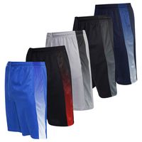 Men's Mesh Active Wear Athletic Basketball Essentials Performance Gym Workout Clothes Sport Shorts - Set 10-5 Pack, M