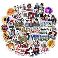 Justch 50 Pcs Laptop Sticker Pack, Stranger Things Stickers Adults, Luggage Random Motorcycle Skateboard Stickers Kids