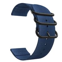 Emibele 22mm Universal Watch Band, Fine Woven Nylon with Stainless Steel Buckle Adjustable Replacement Band for 22mm Sport Strap, Royal Blue