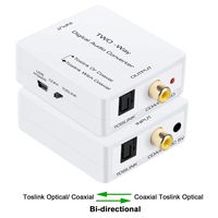 Optical to Coaxial or Coax to Optical Digital Audio Converter, avedio links Optical SPDIF Toslink to Coaxial and Coaxial to Optical SPDIF Toslink Bi-Directional Digital Audio Switch Splitter Converter