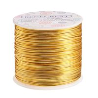 BENECREAT 12 17 18 Gauge Aluminum Wire (17 Gauge,380FT) Anodized Jewelry Craft Making Beading Floral Colored Aluminum Craft Wire - Light Gold