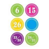 Teacher Created Resources Bright Circles Calendar Days (5187)