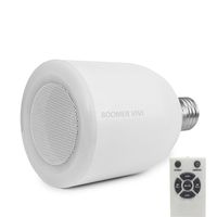 Disco Night Light Bulb, BVI BOOMERVIVI Bluetooth Speaker with 12W LED Magic Bulb LED Lighting 6-Colors Rotate Crystal Light for House Party Hotel Stage Halloween and Christmas (White)