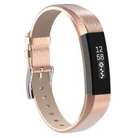 Henoda Replacemnt Leather Bands Compatible with Fitbit Alta/Fitbit Alta HR, Rose Gold Classic Genuine Leather Wristband, Small Large, No Tracker