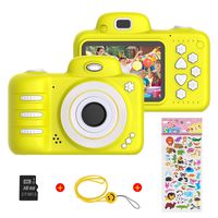 Themoemoe Kids Camera, Camera for Kids Video Cameras Kids Digital Camera 8MP 1080P HD Camera for 3-10 Year Old Girl with 16GB TF Card (Yellow)