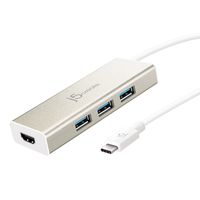 j5create USB C Hub Adapter USB Type C 3.1 Multiport Docking Station with 3X USB-A 3.0 Ports | 4K HDMI for Laptops, MacBook, Tablets, Cell Phones