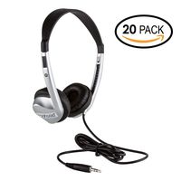 Stereo School Headphone W/Leatherette Ear Cushion (Pack of 20)