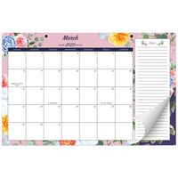 ZICOTO 2020 Floral Desk Calendar 17" x 11" - 18 Month Desktop and Wall Calendar with Note Section for Easy Planning from November 2019 - April 2021
