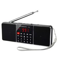 Retekess TR602 Portable AM FM Stereo Radio with Wireless MP3 Player Speaker AUX Input Support TF Card USB Disk with LED Display Sleep Timer (Black)