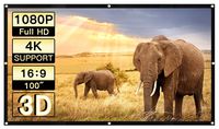 PERLESMIT Portable Projector Screen 100 Inch 16:9 Widescreen for Outdoor Indoor Movie Home Theater Cinema, Rolled Up PVC Anti-Crease Diagonal Full HD 4K 3D Projection Screen Wrinkles Free