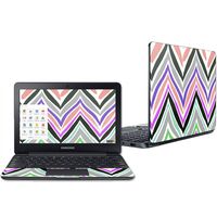 Mightyskins Skin Compatible with Samsung Chromebook 3 11.6" - Colorful Chevron | Protective, Durable, and Unique Vinyl Decal Wrap Cover | Easy to Apply, Remove, and Change Styles | Made in The USA