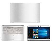 decalrus - Protective Decal for Asus Q505UA 2-in-1 (15.6" Screen) Laptop Silver Texture Brushed Aluminum Skin case Cover wrap BAausQ505UASilver