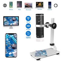 Jiusion WiFi USB Digital Microscope HD 1080P Resolution 50 to 1000x Wireless Magnification Endoscope 8 LED Mini Camera with Updated Stand Portable Case, Compatible with iPhone iPad Android Mac Windows