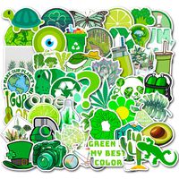 Green Cute VSCO Stickers for Water Bottles Laptop Waterproof Aesthetic Computer Phone Skateboard Luggage 50pcs