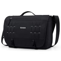 Gonex Messenger Bag Satchel 15 Inch Laptop Shoulder Bags Handbag Briefcase for Men Women for School Work Travel Business College Outdoor Black